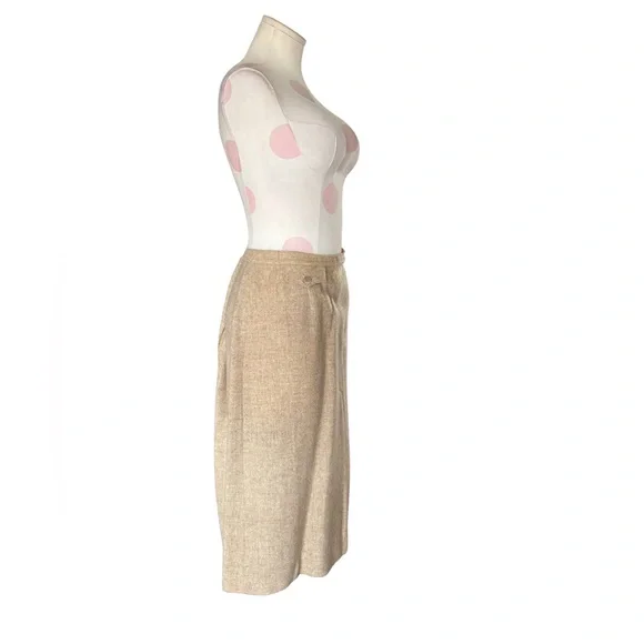 Prestige Wool Blend Skirt – Tan Beige - Large - Picture 4 of 11